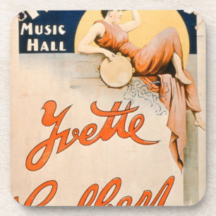 'Yvette Guilbert (c.1869-1944) at Koster and Bial' Coaster