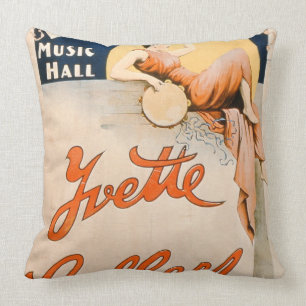 'Yvette Guilbert (c.1869-1944) at Koster and Bial' Throw Pillow