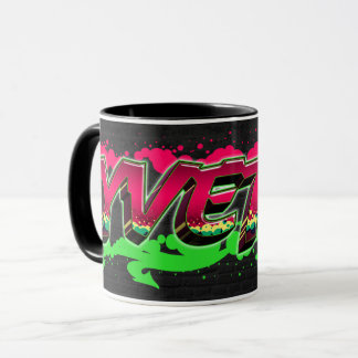 Yvette prénom Graffiti red Tasse verte