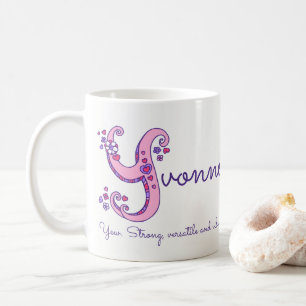 Yvonne name meaning personalized Y monogram mug