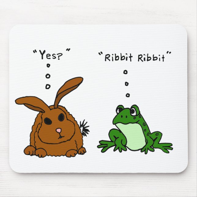 YY- Funny Rabbit and Frog Cartoon Mouse Pad (Front)