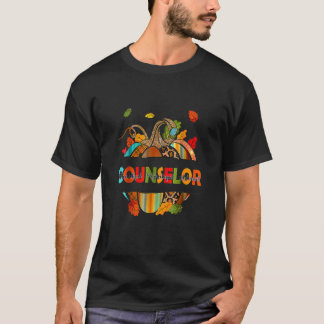Yyna Leopard Fall Autumn Thanksgiving Counselor Sc T-Shirt