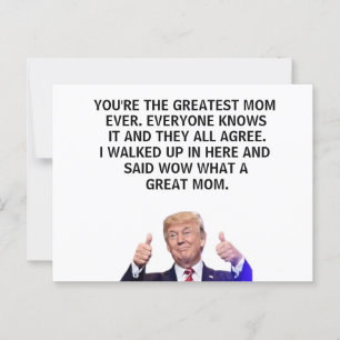 YYou're The Greatest Mom Ever, Funny Mother's Day Postcard