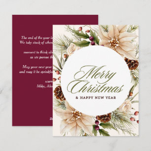 z100daysxmas,forest,trees,watercolor forest,hike,h holiday card