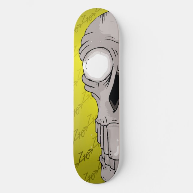 Z10 Skull Board Yellow Skateboard (Front)