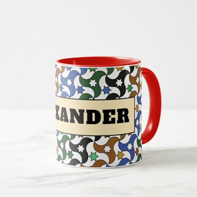 Z12-Alexander Brooks Mug – Custom Geometric Design (Front Right)