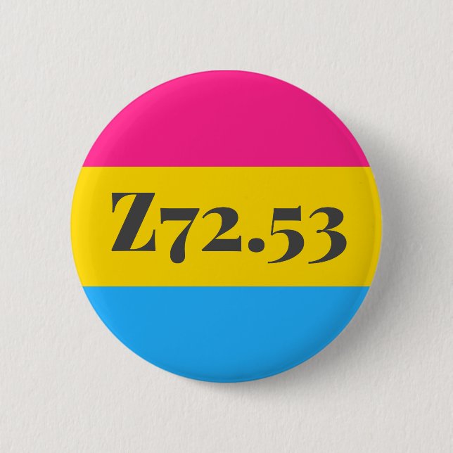 Z72.53: High Risk Pansexual 2 Inch Round Button (Front)