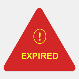 z9 - Food Alert ~ EXPIRED. Triangle Sticker