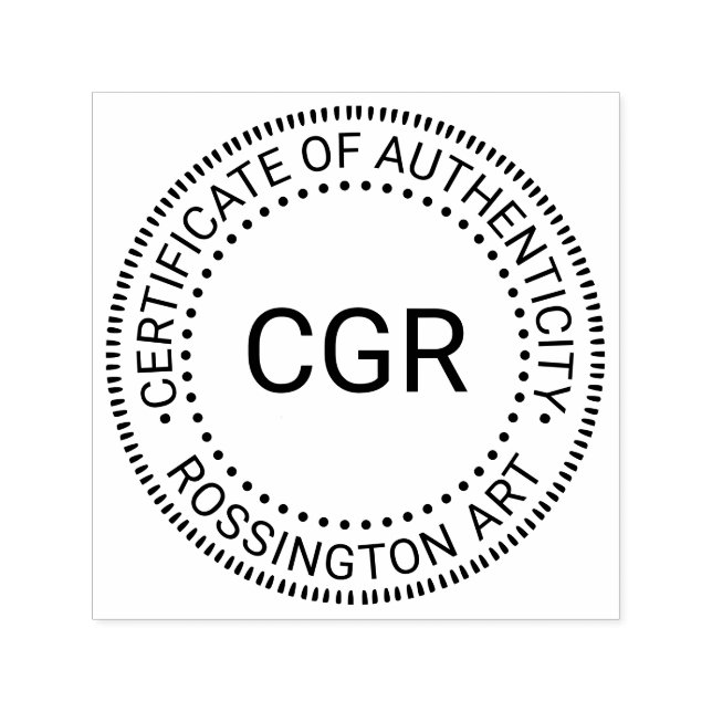 Z 3 Initial, Name “Certificate of Authenticity” Self-inking Stamp (Design)