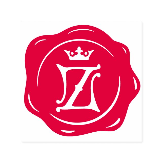 Z - Antique Wax Seal Gothic Throne Initial Letter Self-inking Stamp (Design)