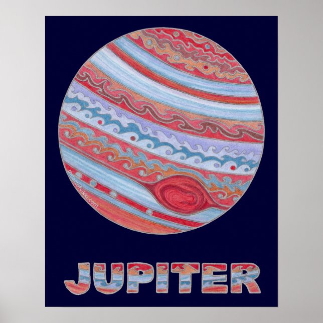 Z Astronomie colorée Jupiter 20 x 16 Poster (Devant)