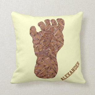 Z Bigfoot Sasquatch Track Personalized Home Decor Throw Pillow