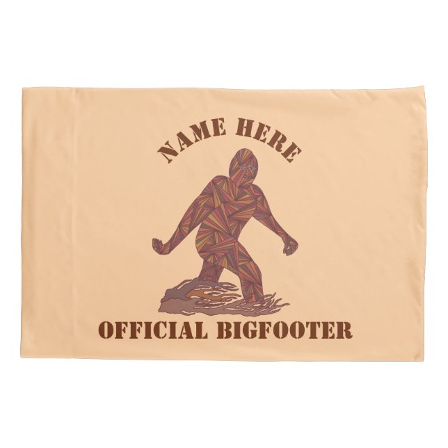 Z Bigfoot Walking Sasquatch Official Bigfooter Pillowcase (Back)