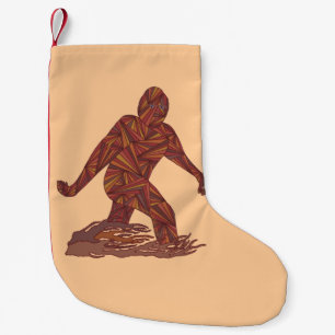 Z Bigfoot Walking Sasquatch Small Single Side Small Christmas Stocking