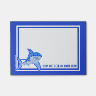 Z Blue Great White Shark Colourful Sea Animal Post-it Notes