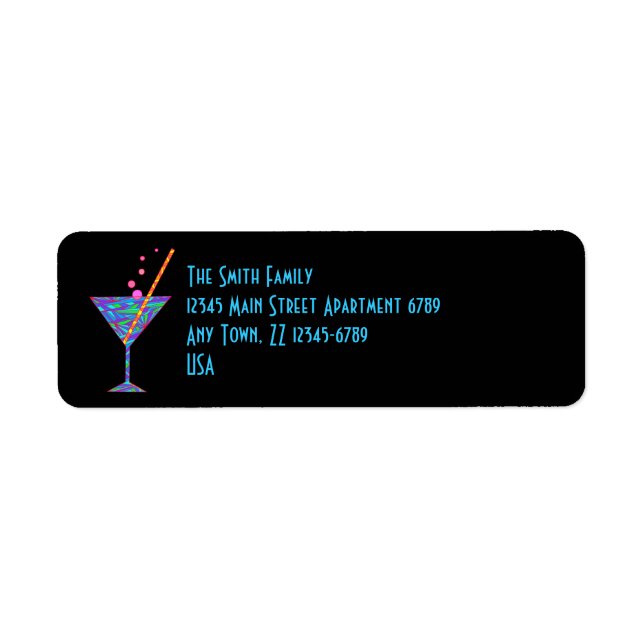 Z Blue Happy Hour Colourful Cocktail Martini (Front)