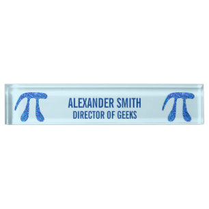 Z Blue Pi Symbol Math Geek Director Of Geeks Funny Nameplate