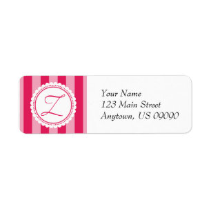 Z Candy Striper Monogramme Étiquettes de adresse f