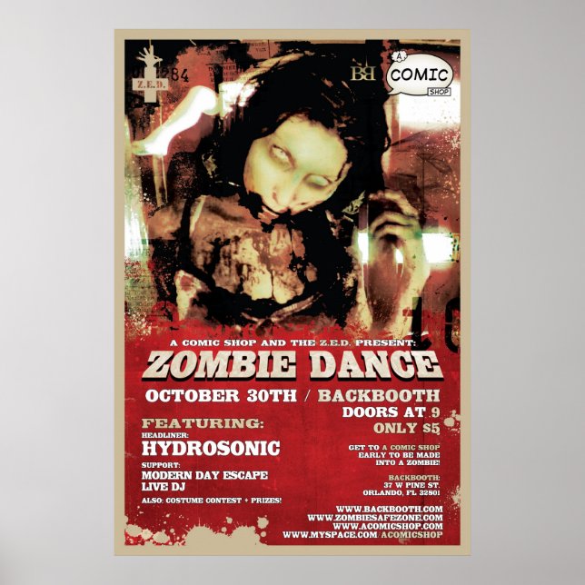 Z.E.D. Zombie Dance Poster (Front)