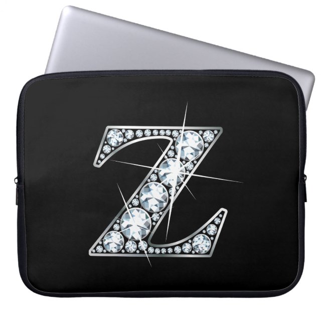 Z Faux-"Diamond" Monogram Laptop Sleeve (Front)