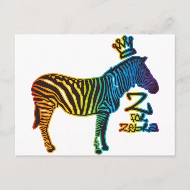 Z for Zebra Postcard (Front)