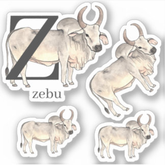 Z for Zebu Stickers