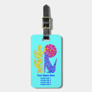 Z Fun Blue Coyote Southwestern Style Luggage Tag