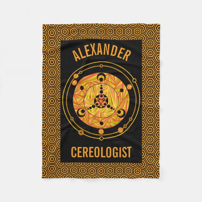 Z Golden Crop Circle Paranormal UFO Geek Fleece Blanket (Front)