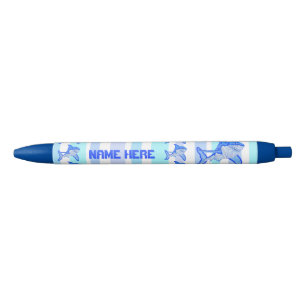 Z Great White Shark Colourful Sea Stripes Black Ink Pen