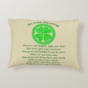 Z Irish Blessing Celtic Shamrock Decorative Pillow