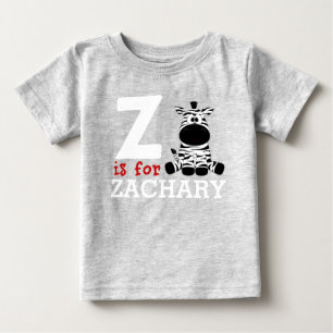 Z is for Zachary & Kids Name Personalized Baby T-Shirt