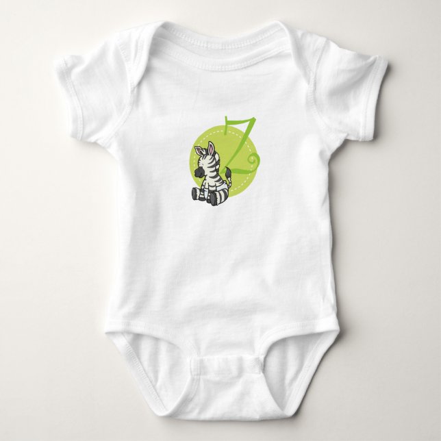 Z is for Zebra Baby Bodysuit (Front)