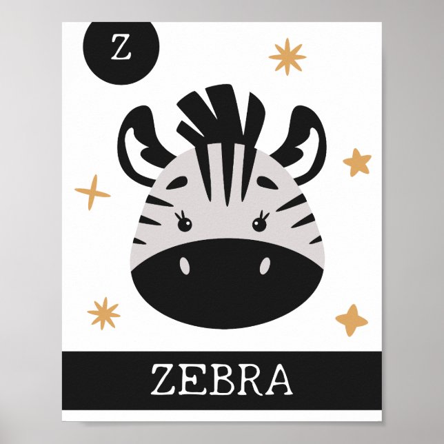 Z is for Zebra, Nursery, Bedroom, Kids' Wall Art (Front)
