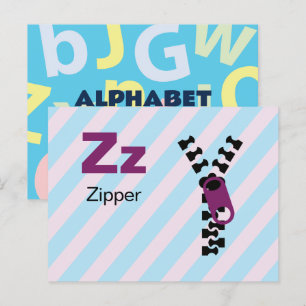Z is for Zipper - Alphabet Flash Card