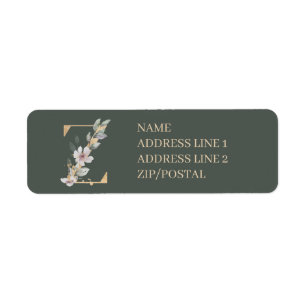 Z Monogram Floral Personalized