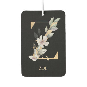 Z Monogram Floral Personalized Air Freshener
