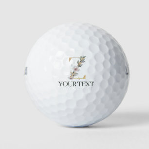Z Monogram Floral Personalized Golf Balls