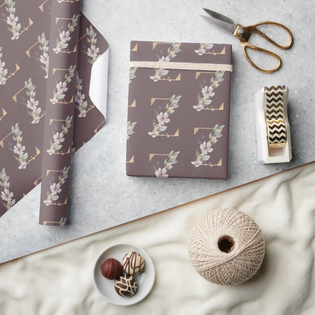 Z Monogram Floral Wrapping Paper (Crafts)