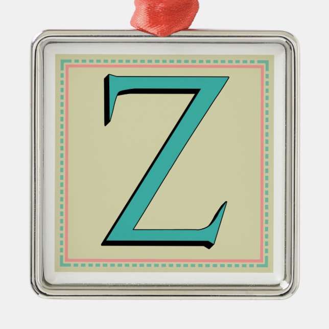 Z MONOGRAM LETTER METAL ORNAMENT (Front)