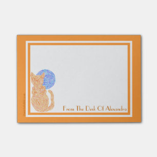 Z Personalized Orange Cat And Moon From The Desk Post-it Notes