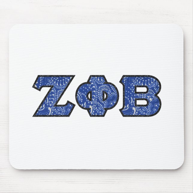 Z Phi B Bandana Letters Mouse Pad (Front)