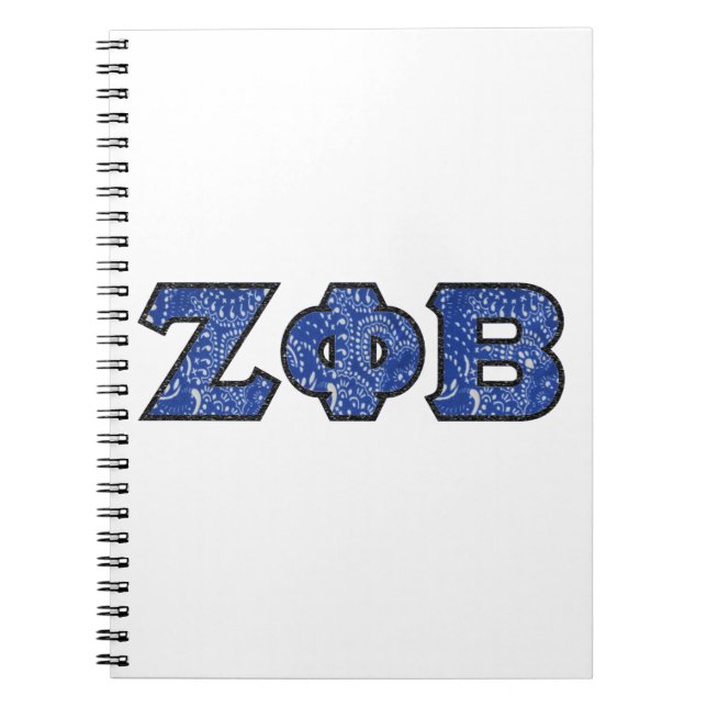 Z Phi B Bandana Letters Notebook (Front)