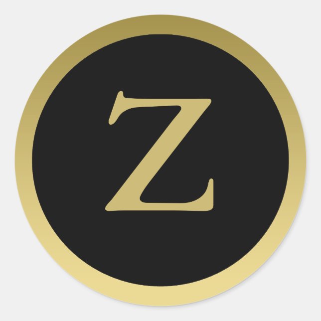 Z :: Stickers Monogram Z Elegant Gold et Black (Devant)