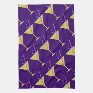 Z Yellow Abstract Happy Hour Cocktail Party Kitchen Towel