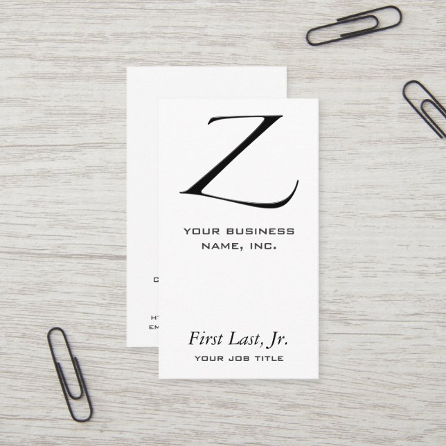 Z - Zapfino Business Card (Front/Back In Situ)