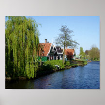 Zaanse Schans Dutch timber houses in green and red