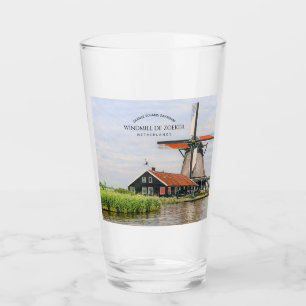 Zaanse Schans Windmill Watercolor Dutch Heritage Glass