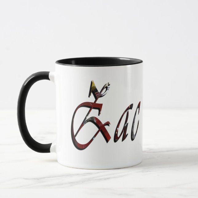 Zac, Nom, Logo, Mug Combo Noir. (Gauche)