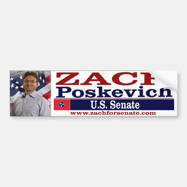 Zach For Senate Bumper Sticker (Front)