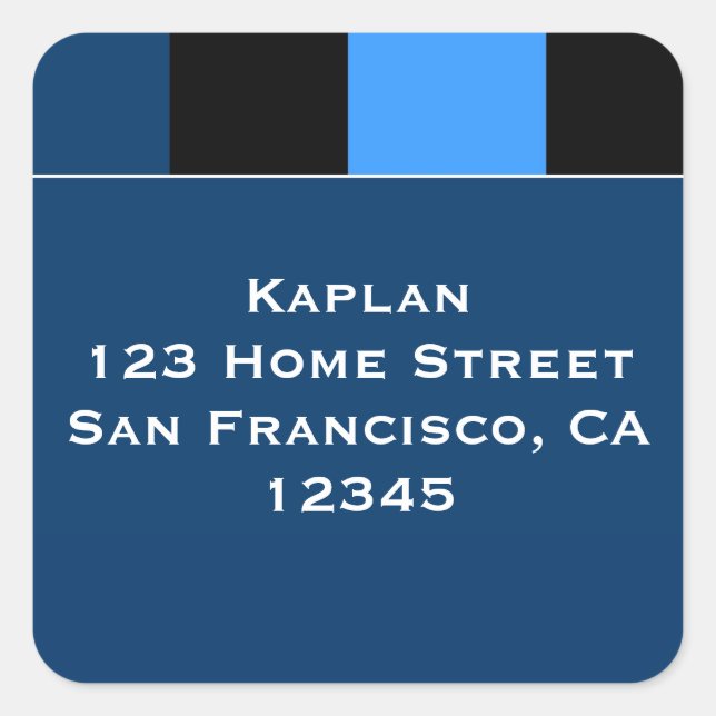 Zachary Blue Black 1.5" Envelope Seal (Front)